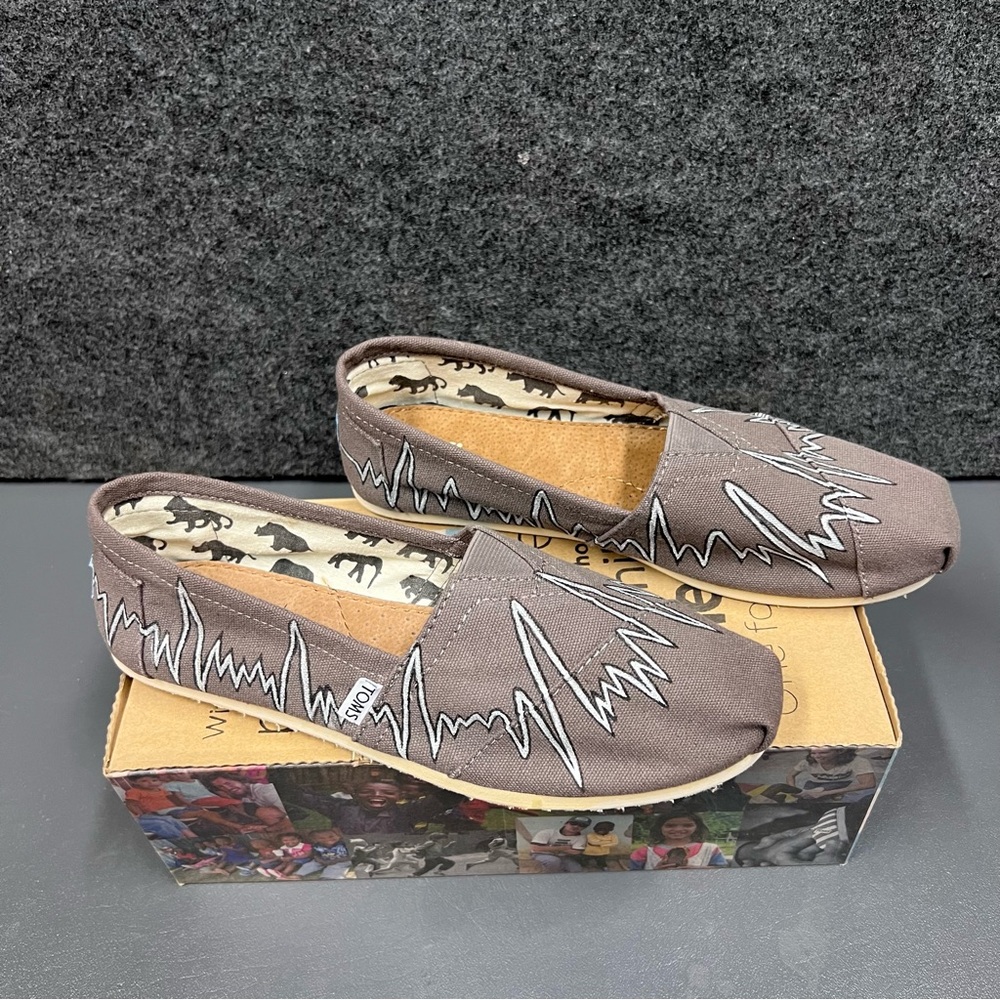 Toms Alpargata Classic “EKG” Slip On Women’s Shoes Size 9.5 - Picture 7 of 12